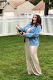 This dress was everything I was looking for and more for my bridal shower! It was form-fitting but stretchy, comfortable, and had a gorgeous sparkle. If you are self-conscious about your tummy you may want to go up a size so it's not as tight, otherwise, the fit is great and I loved it. Very good quality as always. - Macie M.