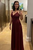 I am obsessed with this dress! I bought it for a wedding in San Antonio, I almost bought a shorter dress but decided a November wedding should mean longer and more "fall-like"..it did not disappoint! I read some reviews and ordered a size Small (generally I wear a Medium) and it fit PERFECTLY! I am a little bustier but it worked perfectly, probably could've gotten away with wearing it without a bra but used one of those strapless ones that stick to your body so it wouldn't show anywhere. I highly recommend buying this dress!! I might even order it in another color, I just loved it that much, and got TONS of compliments on it! - Brooke G.