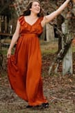 Absolutely love this jumpsuit! Sometimes they can be tight on my butt or I'm too tall but this was perfect !! I did my engagement shoot in it. I always get M from lulus and it fit flawlessly ! Might do this jumpsuit for all my bridesmaids - Stefanie H.