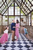 I wore this for family photos and it was perfect! It fit great and was very flattering. The colors is a little pinker than the picture, which was what I was hoping for. I will definitely wear it again. - Anna K.