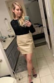 Although this skirt is a tad big, (recommend sizing down) it's very flattering. It is a good length on me and is comfortable to wear! - Shayna W.