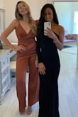 This romper was for a wedding and is my absolute new favorite jumpsuit. Seriously considering wearing it to the grocery store on weekends just because. The material was so silky, the dusty rose color is gorgeous, the length was perfect with heels, and it fit me like a glove. I've never received so many compliments!! - Nicole B.