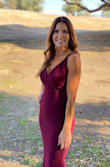 This dress is absolutely beautiful!! I highly recommend it! The fabric is thick and it has a very silky liner that makes the dress very comfortable. I love the cut, and it's extremely flattering! - Tina T.