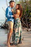 I wore this dress for my engagement pictures and it fit perfectly! The back takes some time to tighten, but that is expected since it's so strappy. Loved it! - Tala R.