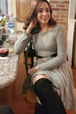 I love how this dress fits. It hugs your waist and is loose at the hips. Goes perfect with a belt. - Sharimel O.