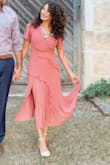 Two amazing products! The dress I had to pin just because I didn't want to show too much up top. But fit perfectly other than that. The shoes matched and were beyond comfortable. Much higher than what I would usually wear but the block heel is easy to walk in. - Darleen G.