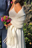 This dress was just perfect for our intimate COVID forest wedding ceremony. I originally chose it for it's beachy, bohemian look, but it really is very classic and flattering. I wore 1" flats and it was the right length! Got lots of compliments on the photos! - Angela K.