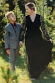 I absolutely LOVE this dress. My son and I are taking "formal" family photos in November for our yearly family/Christmas card photos (per his request) and this dress is exactly what I was looking for. The quality of the dress is excellent, the lace detailing on top is thick and lays perfectly, and the length is perfect with heels. My only complaint is that the sleeves are baggy and I will be having them taken in to give the appearance of being fitted to my arms as it is on the dress model. I wanted a formal dress that didn't cost an arm and a leg and could be worn to other formal events in the future, and this dress definitely achieved all my expectations! - Morgan B.