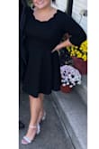 The material was thick but it was breathable for me. The cut and swing of the dress was perfect! I recommend this dress 100% and the price you can not turn it down. Can not wait to re wear it again! - Paige I.