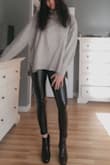 Cute, but get a size up if you're in between! I range between small/medium, chose to get medium & its still pretty snug! Material is super breathable compared to other leather leggings - Sammie M.