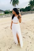 I bought this set for my one year anniversary beach photoshoot and omg it was perfect!!!!!! 
It not super dressy but still elegant!!! My pictures turned out great!!! - Mario S.