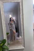 I love this dress!  I am wear it for my baby shower and for my sister's wedding.  I ordered a size L, I am pretty busty 34 DDD and almost 6 months pregnant. Also there is no way to wear a bra and will need petals (it is too tight on my chest when I have a bra on) but other than that, I love how it looks and how flattering it is. - Victoria P.