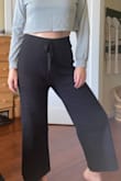Love these pants! They feel super Hugh quality and the cut is perfect for my body shape. The only issue is the drawstring isn't functional, just a cosmetic bow in the front that doesn't tighten or loosen the pant. It wouldn't matter too much but the pants are a skosh too big and tend to slide down a tiny bit throughout the day. If the drawstring was functional, these would get a 10/10 from me! - Alicia S.