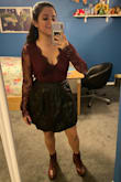 This is a wonderful fitting bodysuit. It's flattering. Also, it's lace on the front and all net on the back. It makes a nice date night outfit! - Astrid A.