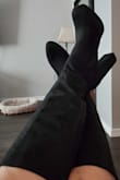 So happy I took the chance and bought these black boots. I've only worn them around the house and so far so good on the comfort level. Looking forward to wearing them out and about. Thanks Lulus! - Christine K.