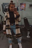 I've been looking for a fashionable and fun jacket I could wear in the fall and winter months. This jacket was perfect! It pairs well with so many things to make such cute outfits. I would definitely size down, it runs a little large. I was nervous to size down because I like
To wear bulky sweaters under my jackets, but I am still able to and still have room! - Brianna M.
