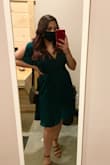 I really wanted an emerald green dress to wear to my friend's fall wedding and it was perfect! I have a smaller bust and wider hips and the XL fit was lovely for me. I felt like the dress really flattered my body shape! Since my bust is smaller, there was definitely some extra fabric at the top, but nothing a little safety pin couldn't fix. All in all, I was very happy with the dress! - Smilie S.