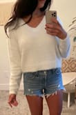 So soft & absolutely beautiful!!! Size small fit perfectly. Love that it's oversized, but cropped so I'm not swimming in it. Looks & feels fabulous ;) - Nicole M.