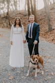 Wore this dress during our elopement wedding this fall. Ordered a small and it fits perfect (I usually wear size 4 or 6 in dresses). I was able to wear this without a bra and waistline was perfect tightness, but does not stretch, so be aware! I felt like if my arms or waist were any bigger it would not have fit. Dress was very long but not worth it to me to hem and it worked out fine! Received so many compliments, I felt so lucky to have found it! - Cora H.