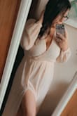This dress was the best dress I have purchased in a long time! It was perfect and super sexy just as the picture appears it to be. I just lost 50 pounds and I'm in the process of buying new clothes. I have some weddings coming up and when I seen this dress I just had to have it. I ordered a medium because I was nervous it would be big since I've had bad luck ordering clothes online sometimes. It fit perfectly and made me feel beautiful and sexy! It's a little long but with heels it's the right length. I think I need to order another for when I loose more weight! - Dominique W.