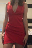 Super cute dress, but not the best if you have a smaller chest. I don't fill out the top at all and it is loose around my armpits as well. It is thick enough so that you wouldn't need a bra if you can fill it out. It does ride up a bit as well and is tight fitting, you'll definitely want to wear a thong for no lines. I'm gonna try and modify the top so I can wear it out, because it still is really cute otherwise. It looks okay from further away. - Anna H.