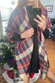 Great winter dress! It has multiple layers and pairs great with the plaid oversized scarf from Lulus. - Kaitlyn G.