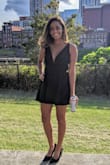 I LOVE this dress and have worn it for many occasions. It is short but the shorts are amazing. Love the deep V it's so sexy and classy. Had to get it altered because I'm short. I want it in every color. - Erica Z.