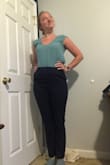 I ordered these in two colors (tan and navy) and ended up keeping the blue but not the tan. The leg of the pants were wider than I'd hoped/than is pictured at the ankle. The fit at the waste was really nice though. - Nikiah C.