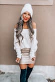 I have been searching for a cute gold sequin skirt that is not so short and itchy. This skirt it's perfect. It fits TTS, it's flattering and I love that is more matte. - Anna S.