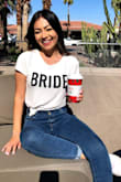 Super comfy and good quality T-shirt! I wore it for my bachelorette trip, got tons of compliments. It's very simple but very cute. Great as a gift to wear for any bride activities! - Lisette S.