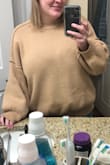 This sweater is exactly what I wanted! It fits oversized, but because I was anticipating that, I chose true to size. It's comfy and just all around adorable! - Aleyna A.