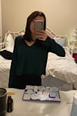 really soft and lightweight! it is a bit of a looser top so if you wanted something tighter you should size down. the hunter green is a beautiful color! might also get in black - Anna L.