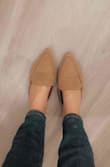 I love these shoes so much I have actually ordered this pair twice. They are super easy and go with just about everything. After a couple of times wearing them though on both pairs you will start to notice a crease in the shoe. There doesn't seem to be a way to prevent it but they still look really good and cute. - Maegan T.