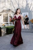 Fit great and so so beautiful! The color is exactly as pictured. Classy with an edge. Slit is high, but the way the dress falls, it's hidden well. Highly recommend. - Alyssa H.