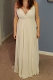 This was the first dress I liked that was in stock on the website, so I bought it even though I wasn't too excited about it. Did it ever exceed my expectations!! It's very simple but extremely flattering and can easily be dressed up with a sparkly belt. It will need some alterations in the chest area, and the straps were a bit thin and dug into my shoulders a bit, but that can all be easily remedied. Also was the perfect length and won't need to be shortened! - Rebecca R.