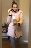 This jacket is so beautiful. Looks EXACTLY like the photo! It's so nice and warm and cozy! - Shelley M.