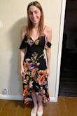 I love the design on cold shoulder dresses but I've never found one I really connected with -- until this one. From the second I put it on, I knew it would be my husband's favorite (which it was!) and it's in my top picks for sure. I can't wait to have an occasion to wear this out to! (The picture makes my head look enormous which unfortunately dwarfs the dress, but I promise -- this dress is to-die-for in person!) - Michelle C.