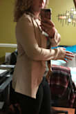 ... it's tight in the arms. To be fair, my arms are pretty thick. Skip this blazer if you have thick arms like me :/ Also, the sleeves are pretty long. See pictures. - Meagan M.