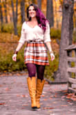 I am soooo obsessed with this skirt. I wore it for a fall photoshoot and it was perfect. It is warm, thick, and fits exactly as it should. Get it! - April L.