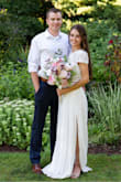 I wore this for my covid wedding, and it was absolutely perfect for a small intimate ceremony. I told so many people I was only wearing a simple dress this year and got so many compliments, people couldn't believe I didn't get it from a bridal store. I was worried the skirt would be thin and cheaply made, but was so surprised at the quality of the material. It was only slightly loose on my butt, I still loved the way it fit! - Kaylin W.