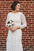 This dress was absolutely perfect for our elopement to Nashville. It fit in all the right places and no alterations were needed. I have bigger shoulders and a butt - so heads up, if you're part of Club Curvy because the sleeves are a little tight.
Pictures: Truck&Co, Lansing, MI
Location: Germantown Inn, Nashville, TN - Kaitlin W.
