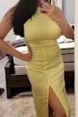 The dress is somewhat see through and emphasizes every lump and bump. Wish the straps were adjustable since they are kind of loose on my back. Other than that I love the eye catching color and think it would be great to wear to a party or sexy dinner date. - Jaynel C.