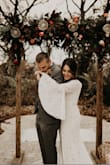 I ordered this dress one week before my wedding after having a change of heart about the dress I had already picked out. This dress fit like a glove and was total perfection! I am a true to size medium and typically wear a size 8 pant. I can't tell you how many compliments I got on this dress! It fit my bohemian wedding theme perfectly! - Megan W.
