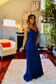 I was a little bit concerned about the length, I'm very petite and buying gowns online is always a problem. Surprisingly, when I try the dress on, I could get away with wearing very high heels without tripping with it. It fitted me perfect. Great material and very well made - Yasmin P.