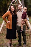 This dress looked great in our family portraits. I ordered according to the size chart but definitely could have sized down. It fit well enough for me to just wear it with a cardigan though. It was an awesome choice! The material is heavy and it's very comfortable and versatile. - Kayla S.