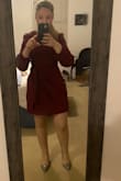 I was originally concerned because it's too close and no skin revealed, but the dress fit so nice and it looks very elegant! It's a must-have dress you can dress up or down. Honestly, it's good for the office, holiday parties, weddings or anything else! super comfy as well! The material does not wrinkle easily! It's not baggy either so it kind of hugs your curves perfectly. - Veselina D.