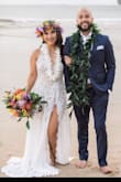 I got this dress for my super last minute elopement. Perfect for a beach wedding! The dress is really comfortable and the lace is of such good quality. I received it the day before my flight so didn't have time to hem it, but I didn't mind it at all since it made it look like a mini train. The only thing I was worried about was the lace being too see-through. Wasn't an issue at all. Just make sure the angle of the lighting is good. I ordered a small and x-small. Both fit nicely, but I opted to go with the x-small since I have a small bust and it hugged my body a little better. The straps aren't adjustable, but I like it that way since it gives the dress a cleaner look. So glad I was able to find a dress in time and couldn't have been happier with how it turned out in pics!! - Mimi N.