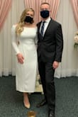 I absolutely loved this dress! I steamed it when it got here and wore it to our courthouse wedding<3. At first I thought it was going to be large but I think it fit just right! It wasn't skin tight so I felt comfortable during the ceremony. - Idalis S.