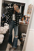 These are my new favorite outfit staple! I'm very much on the shorter side and these make my legs look so long! I do have to wear a healed boot and cuff them a little bit so that they don't drag on the grab but so worth it! The waist comes up slightly over the belly button and is snug as well. Love them! - Darian W.
