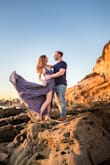 I ordered both an XS and S and the S fit better around my waist and bust. Had ordered the emerald green one too and it was absolutely lovely! Loved the movement on the dress! - Annie R.
